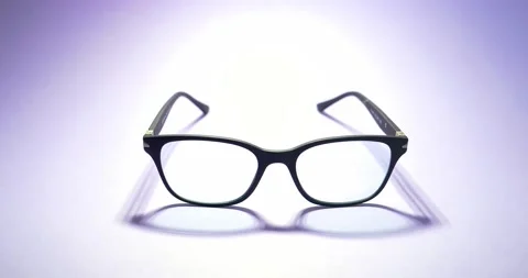 Blue light blocking glasses for filtering blue light from the computer. Stock Footage 150566092