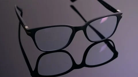 Blue light blocking glasses for filtering blue light from the computer. Stock Footage 150600288