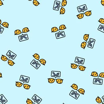 Blue light blocking glasses vector seamless pattern Illustrazione stock