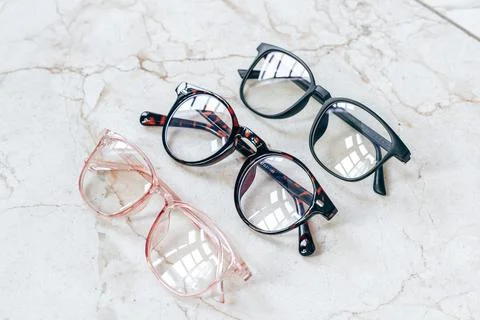 Blue light blocking screen glasses Stock Photos