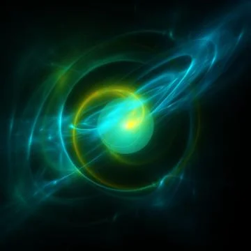 Blue light blur background. Abstract space rays fractal. Stock Photos