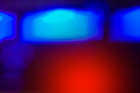 Blue Light Blurred rectangles  Spotted By Red Light Stock Photos