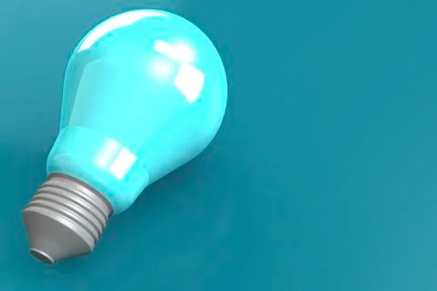 Blue light bulb with blue background Stock Illustration