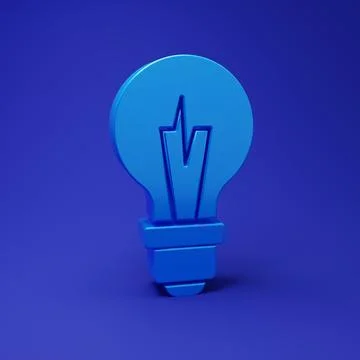 Blue Light bulb with concept of idea icon isolated on blue background. Ener.. Stock Illustration
