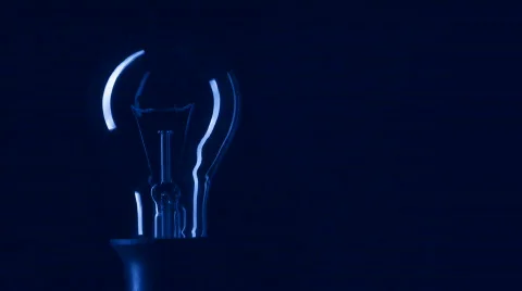 Blue light bulb Stock Footage