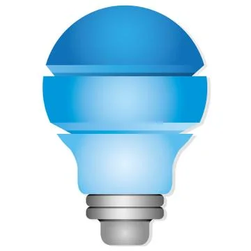 Blue light bulb layer diagram Stock Illustration