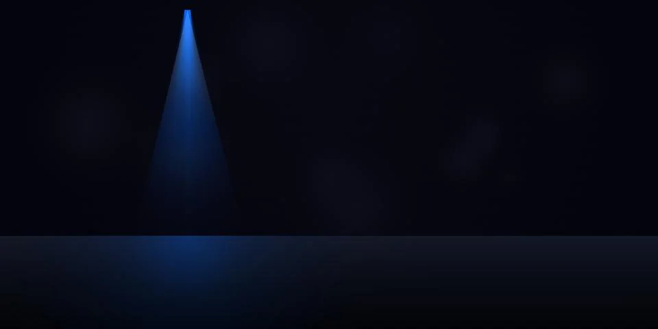 Blue light cone on dark background Stock Illustration