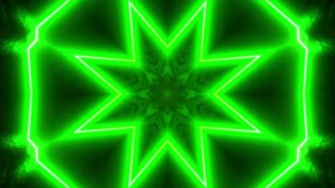 Blue light in the dark with pattern of leaves. Kaleidoscope VJ loop Stock Footage 252351724
