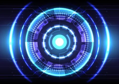 Blue light effect. Abstract hi-tech background. Futuristic interface. Virtual Stock Illustration