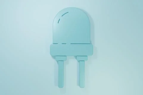 Blue Light emitting diode icon isolated on blue background. Semiconductor d.. Stock Illustration