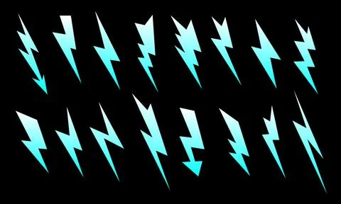 Blue light flare and lightning flash effect Stock Illustration