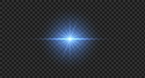 Blue light flash with soft glow in abstract vector style isolated on dark or Stock Illustration