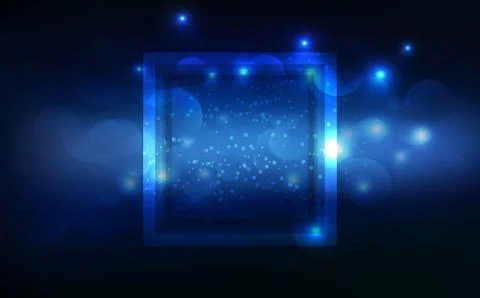 Blue light, glowing neon frame tag, banner decoration, technology abstract Stock-Illustration