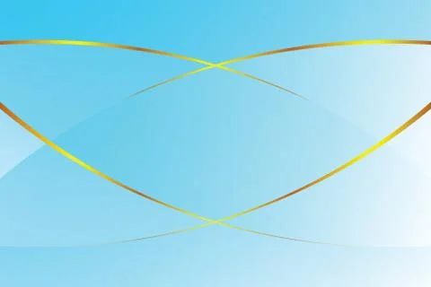 Blue light gradient color soft light and golden line graphic for cosmetics Ilustración de archivo
