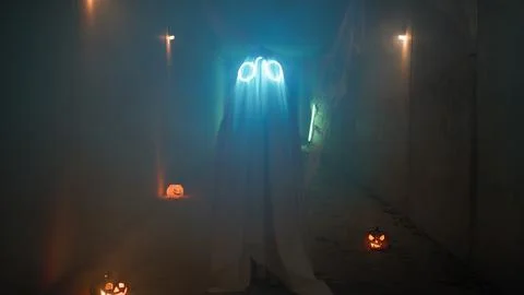 Blue Light From The Head Of The Ghost 스톡 사진