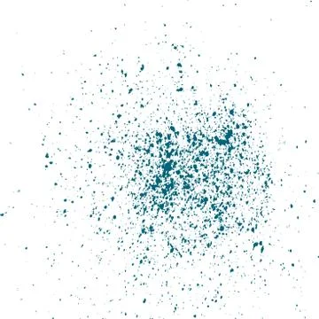 Blue light Ink paint splatter on white background. Spray paint abstract Stock Illustration