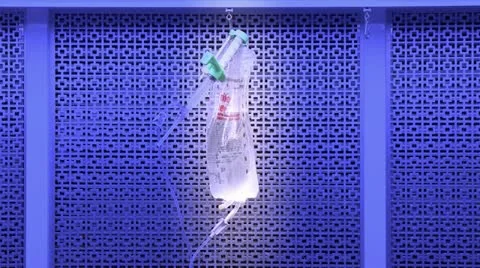 Blue Light IV Bag Stock Footage 10903231