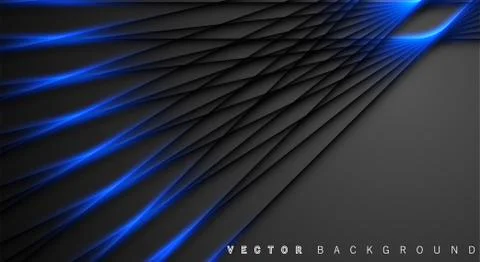 Blue light line shadow dark grey luxury background Stock Illustration