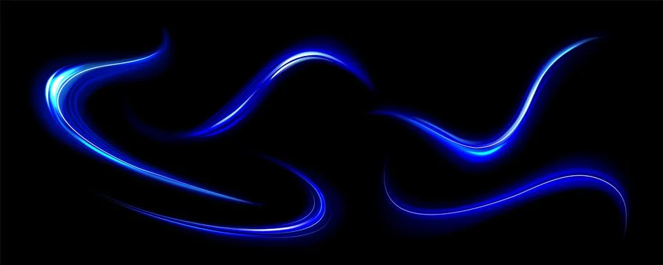 Blue light lines, effect of speed motion trails Stock Illustration