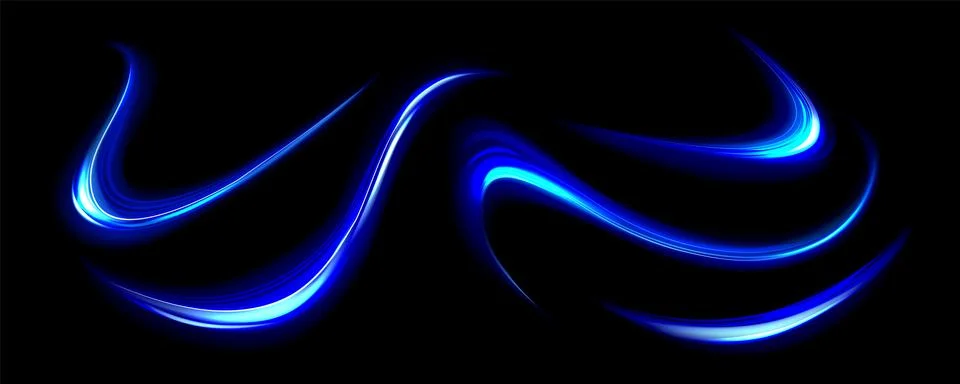 Blue light lines, effect of speed motion trails Stock Illustration