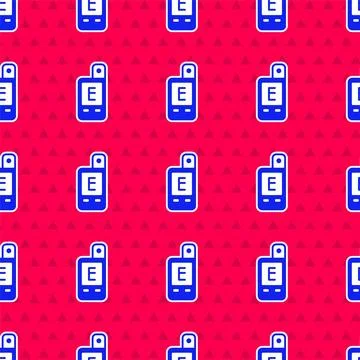 Blue Light meter icon isolated seamless pattern on red background. Hand luxme Ilustración de archivo