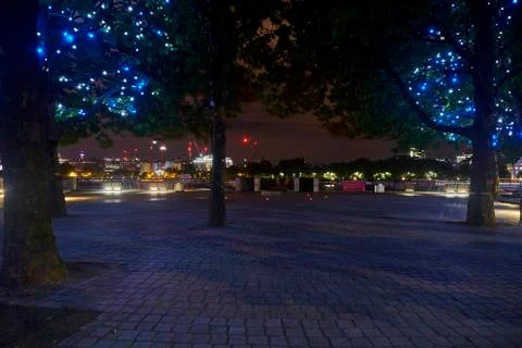 Blue light at the night Stock Photos