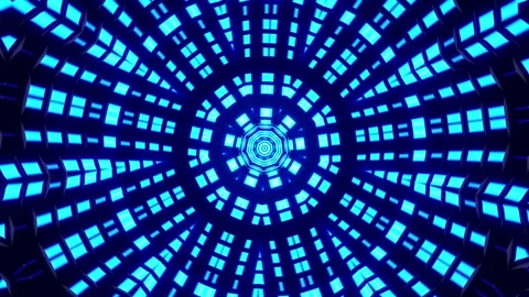 Blue light pattern with circular shape. Kaleidoscope VJ loop Stock Footage 261671814