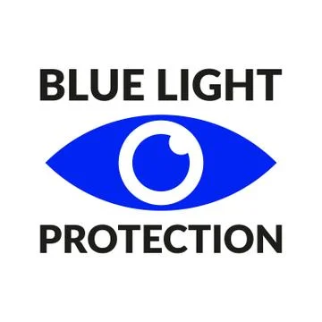Blue light protection eye icon symbol Illustrazione stock