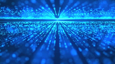 Blue light rays and shining particles seamlessly moving. Endless shining light Stock Footage 248633232