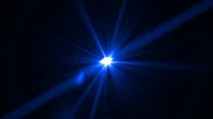Blue light rays, burst on black backgrou, Stock Video