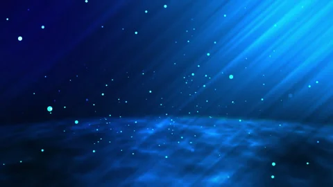 Blue Light Rays Falling Over Shimmering Underwater Surface Stock Footage 345455916