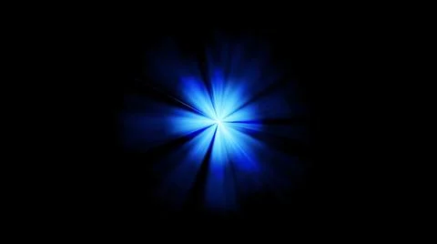 Blue Light Rays. Glow light effect. Star burst isolated on black. Illustrazione stock