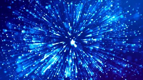 Blue light rays like laser show for bright festive presentation. 3d rendering of Illustrazione stock