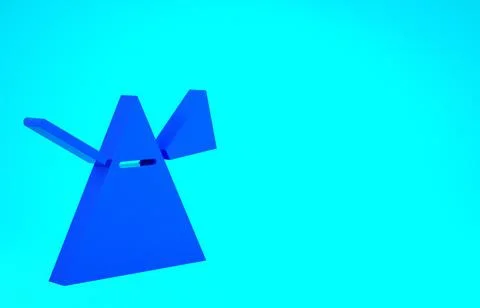 Blue Light rays in prism icon isolated on blue background. Ray rainbow spectr Stock Illustration