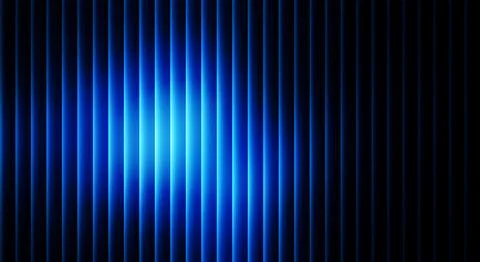 Blue light rays shining through vertical blinds Stock Illustration