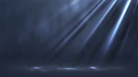 Blue light rays with volumetric smoke animation in seamless loop. Stock Footage 322864426