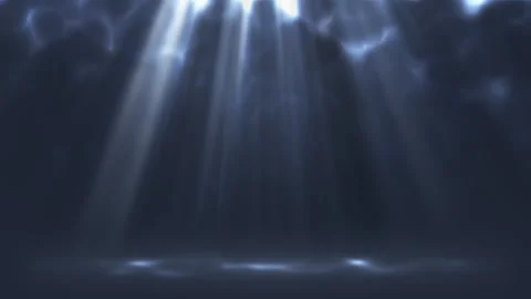 Blue light rays with volumetric smoke animation in seamless loop. Stock Footage 322864665