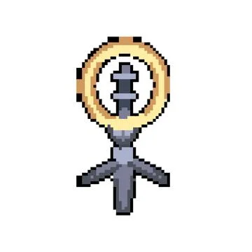 Blue light ring pixel art vector illustration Stock Illustration