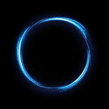 Blue Light Ring With Spark. Vector Illustration Stock Illustration