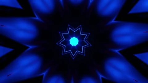 Blue light in the shape of circle. Kaleidoscope VJ loop Stock Footage 261671917