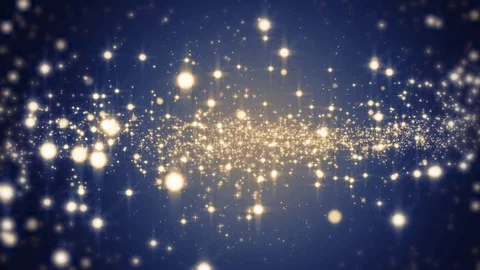 Blue light shine particles bokeh, holiday concept. Christmas animated gold ba Vídeo Stock 82445775
