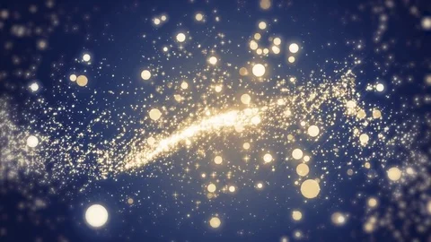 Blue light shine particles bokeh, holiday concept. Christmas animated gold ba 스톡 동영상 82481281