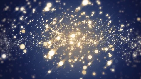 Blue light shine particles bokeh, holiday concept. Christmas animated gold ba 스톡 동영상 82494668