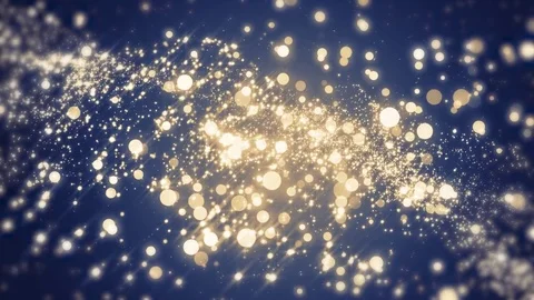 Blue light shine particles bokeh, holiday concept. Christmas animated gold ba Video stock 82497451