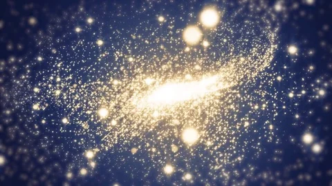 Blue light shine particles bokeh, holiday concept. Christmas animated gold ba 動画素材 82500248