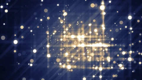 Blue light shine particles bokeh, holiday concept. Christmas animated gold ba Video stock 82502937