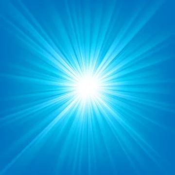 Blue Light Shining On Bright Background, Vector Illustration Illustrazione stock