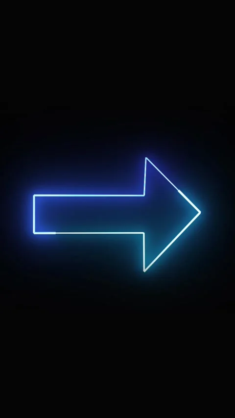 Blue light shiny neon arrow pointer seamless loop animation vertical video .. Stock Footage 341611724