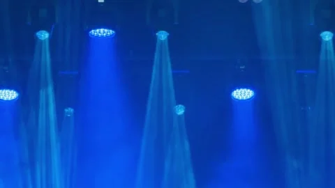 A blue light show with many lights Stock Footage 329225778