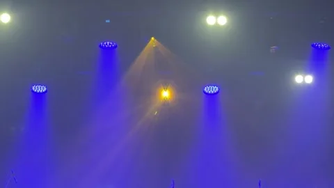 A blue light show with many lights Stock Footage 329225807
